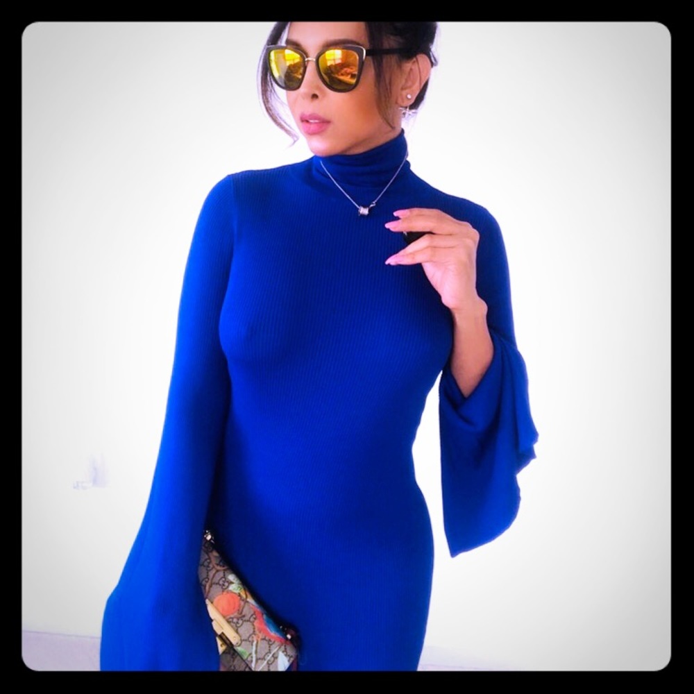 ZARA Royal Blue Ribbed Dress